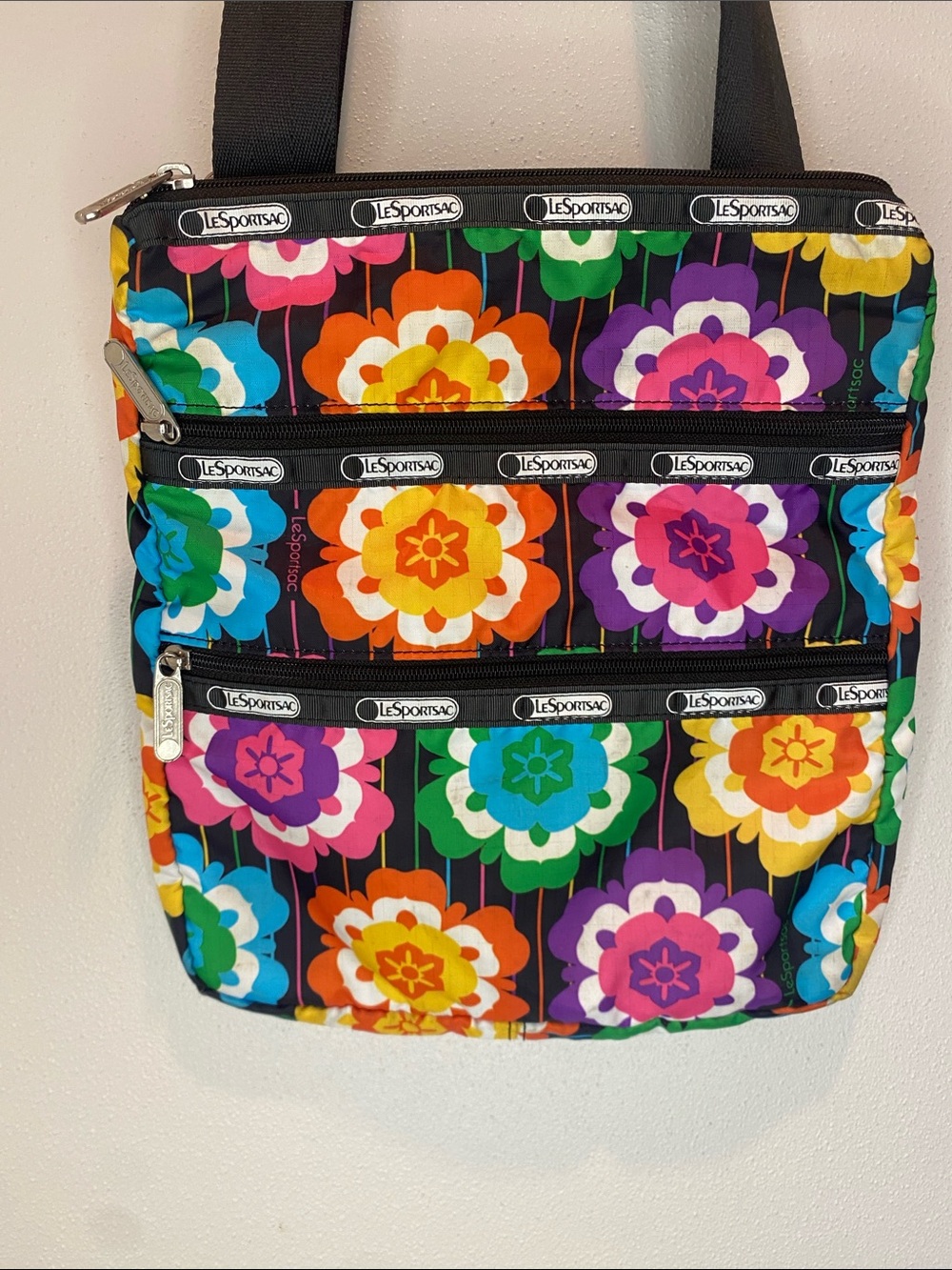 Lesportsac Black Multicolor Floral Crossbody Bag - Picture 10 of 10